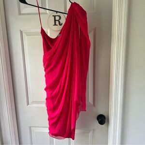 Alice + Olivia One-Shoulder Silk Crepe Bodycon Dress